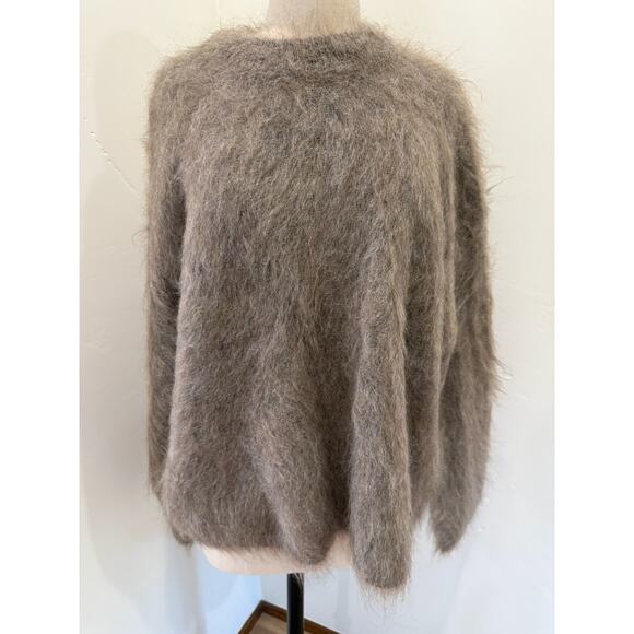 NWOT Toteme Boxy Signature Women's Sweater Knit S Alpaca Brown Melange Sherpa - Picture 1 of 10